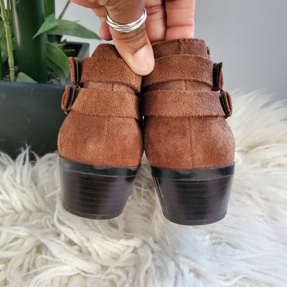 Sam Edelman Brown Suede Petal Booties Ankle Boots 7 - Picture 5 of 11